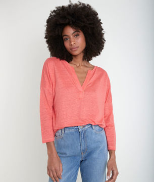 Picture of ILEA CORAL ORGANIC LINEN TOP