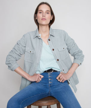 Picture of TRAVYS JADE FINE KNIT JUMPER WITH HENLEY COLLAR