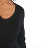 Picture of TAYRON BLACK RIBBED RECYCLED WOOL T-SHIRT WITH LONG SLEEVES