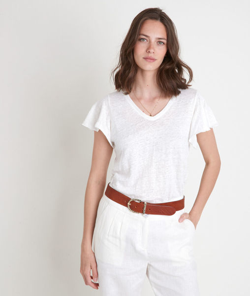 Picture of ICAO ECRU ORGANIC LINEN T-SHIRT