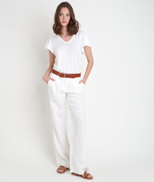 Picture of ICAO ECRU ORGANIC LINEN T-SHIRT