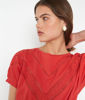 Picture of MARIA RED OPENWORK COTTON T-SHIRT