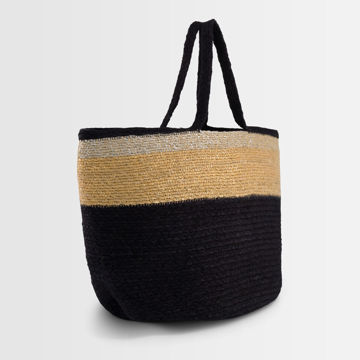 Picture of DAVE BLACK STRIPED JUTE BASKET