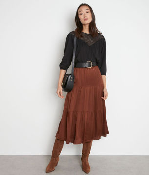 Picture of MARIUS BLACK OPENWORK COTTON T-SHIRT