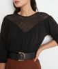 Picture of MARIUS BLACK OPENWORK COTTON T-SHIRT