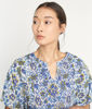 Picture of REMINI WHITE AND BLUE PRINTED COTTON KAFTAN