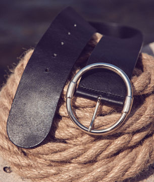 Picture of DARIUS WIDE BLACK LEATHER BELT