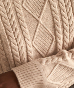 Picture of BASSO ECRU ECOVERO VISCOSE CABLE-KNIT JUMPER