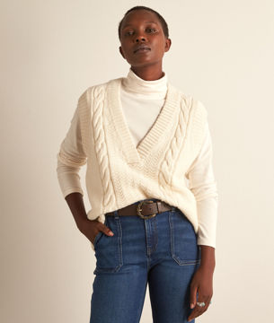 Picture of BRENT SLEEVELESS IVORY WOOL JUMPER