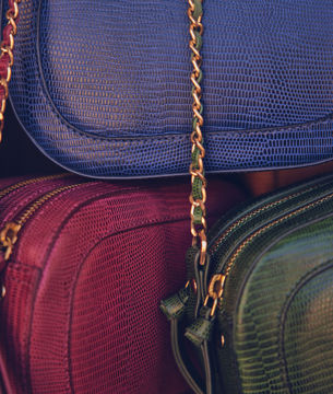 Picture of FEVER PINK SNAKESKIN-EFFECT LEATHER SHOULDER BAG