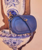 Picture of FEVER BLUE SNAKESKIN-EFFECT LEATHER SHOULDER BAG