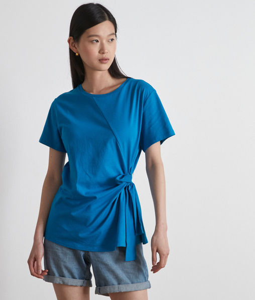 Picture of CLARA BLUE COTTON TIE T-SHIRT
