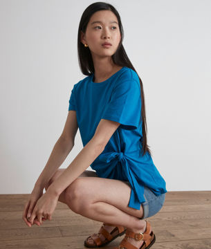 Picture of CLARA BLUE COTTON TIE T-SHIRT