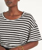 Picture of MELINA BLACK AND WHITE STRIPED CERTIFIED LINEN T-SHIRT
