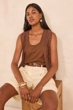 Picture of SLEEVELESS COTTON CROCHET VEST ANGELE