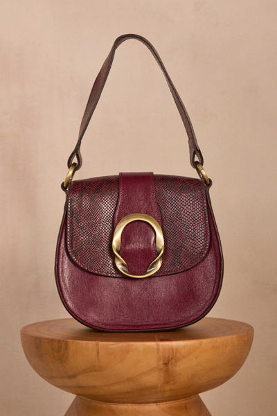 Picture of BURGUNDY LEATHER BOVINE BAG VALENTIN